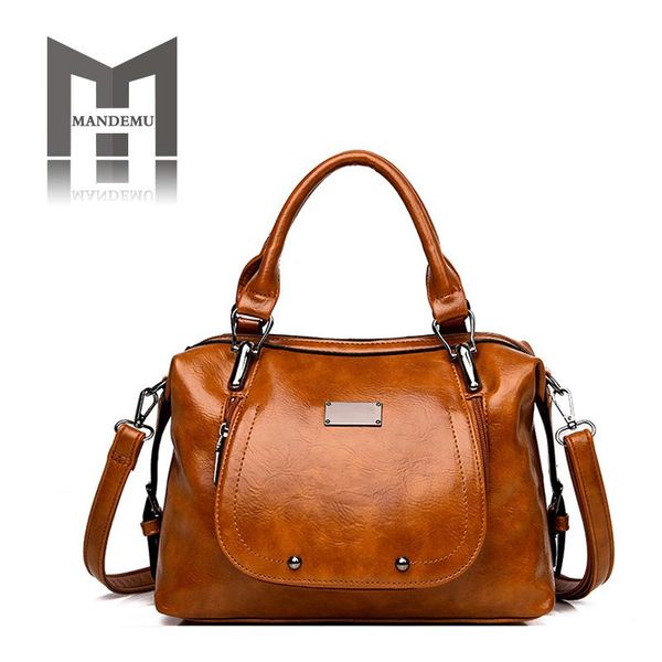 

women bag oil wax women's leather handbags luxury lady hand bags with purse pocket women messenger bag big tote shoulder bags