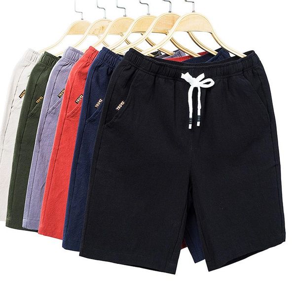 

men's shorts beach men 2021 fashion solid thin casual breathable short pants male plus size 5xl clothes black grey hx348, White;black