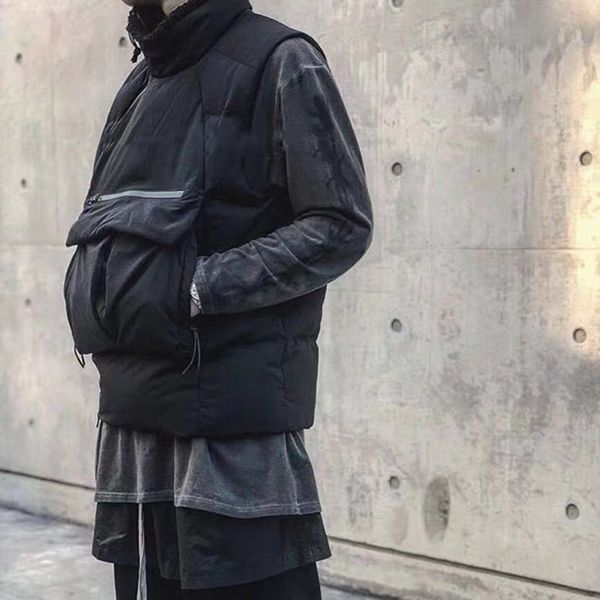 

19fw solid color down jacket vest women men street winter outdoor sleeveless cotton jackets fashion warm coat outwear m-2xl hfymjk263, Black;brown