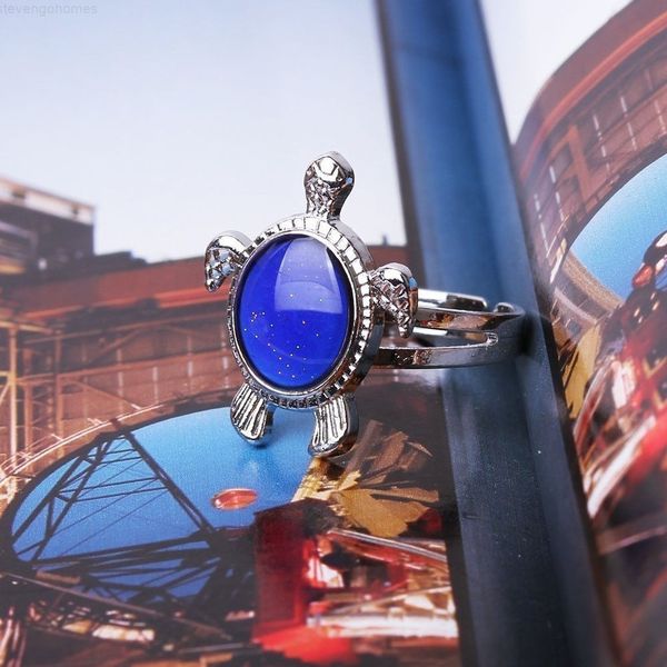 

mood cute emotion tortoise feeling change changeable ring temperature control color adjustable rings for man woman, Silver