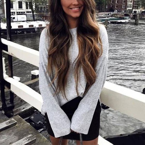 

kjlwv spring 2020 2020 new women's round neck long sleeve loose t-shirt spring summer new summer women's round neck long sleeve pu, White