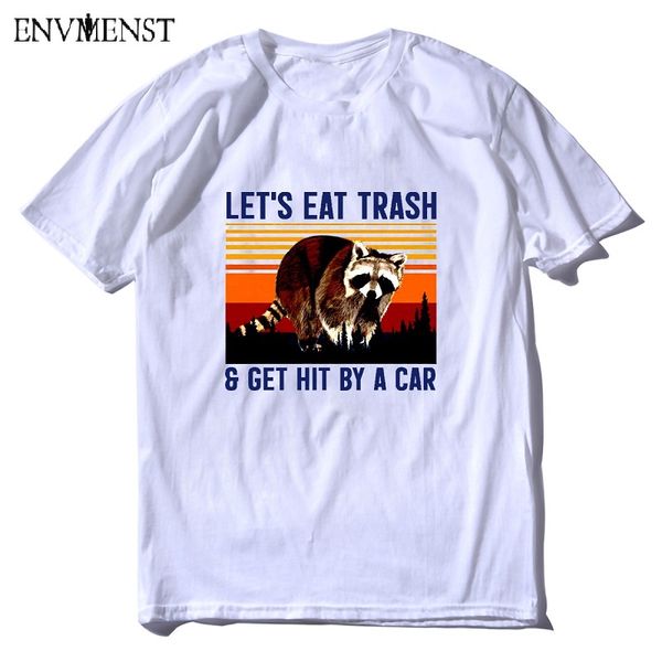 

едим trash собьет автомобиль смешные енот lover vintage мужской летней моды европы фуфайка с капюшоном толстовка hoodie мужчин футболку