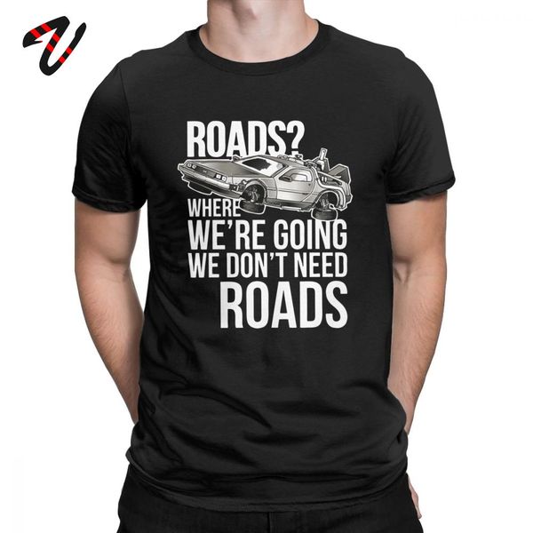 

men hip hop tshirt we don't need roads emmet brown time machine vintage short sleeve tees crewneck hooded sweatshirt hoodie men t shirt