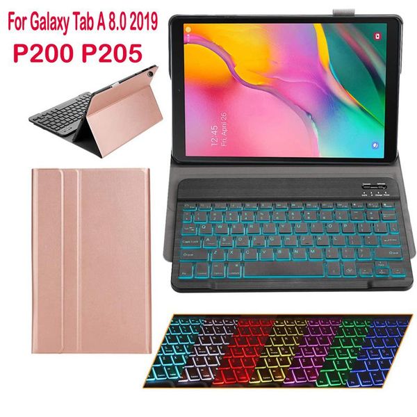 

keyboards for tab a 8.0 2021 p200 p205 sm-p200 sm-p205 wireless backlight bluetooth keyboard case cover