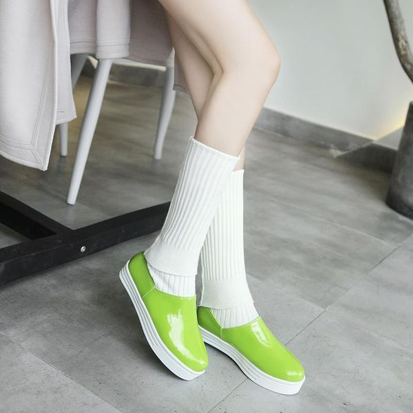 

boots ymechic 2021 fashion knitting platform height increasing folding long over the knee stocking ridding autumn shoes winter, Black