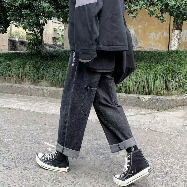 

women's jeans women spring vintage washed ins safari-style loose 2xl all-match chinese-embroidery leisure womens straight1, Blue