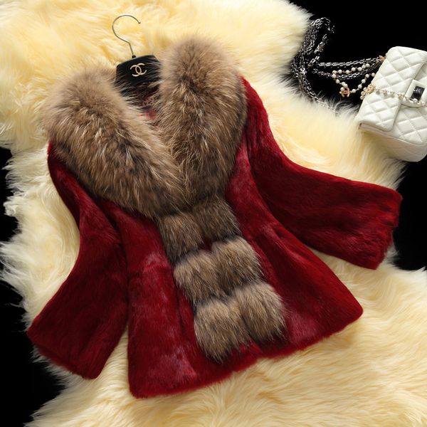 

2020 new long sleeves warm fur coat jacket new autumn winter short female women fur coat leather grass female outwear, Black