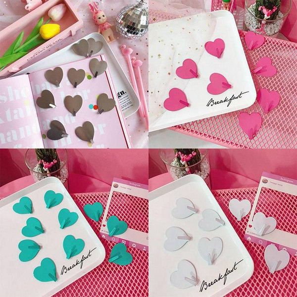 

hooks & rails 10pcs/pack self adhesive wall stainless steel duty coat hanger towel heart shape hook for bathroom kitchen toilet