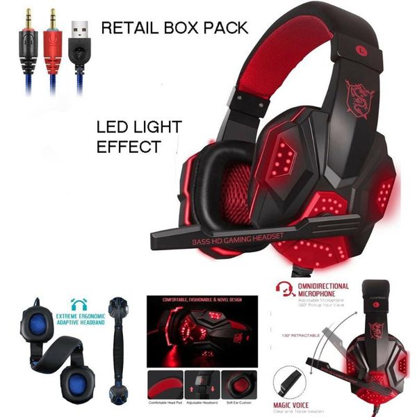 

3.5mm gaming headset mic led headphones for pc lapmusic earphones for ps4 pro xbox one console