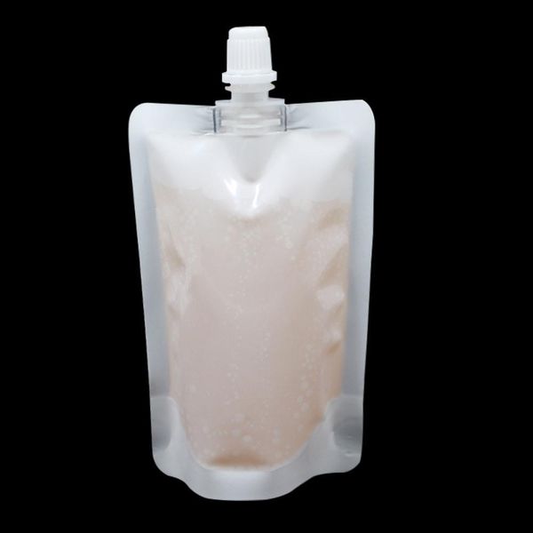 

wholesale 3 design silver white transparent spout pouch beverage packaging stand up plastic aluminum foil juice drink liquid bag h jllibv