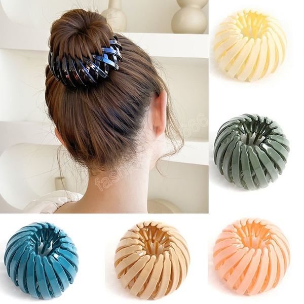 

fashion women hair claw clamps horsetail buckle hair clip bird nest expanding hair accessories female ponytail headwear, Slivery;golden