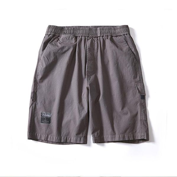 

2020 new men shorts cotton casual summer solid color multi pocket cargo shorts overall outdoor men1, White;black