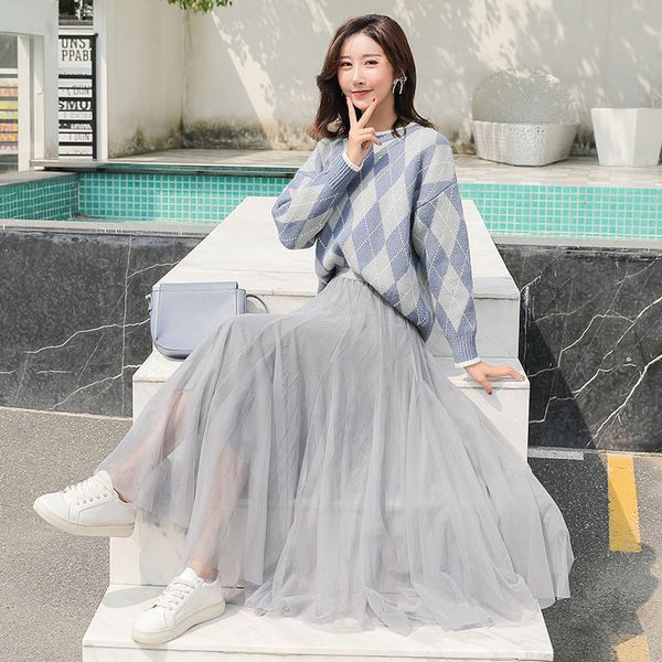 

2021 new autumn mesh womens pleated black tulle skirt women spring fashion elastic high waist tutu skirts lgbf
