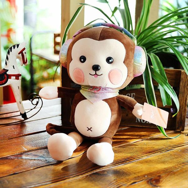 

kawaii ношение наушники обезьяна длинная рука хвост фаршированные куклы плюшевые игрушки детские спальные умиротворить куклы день рождения п