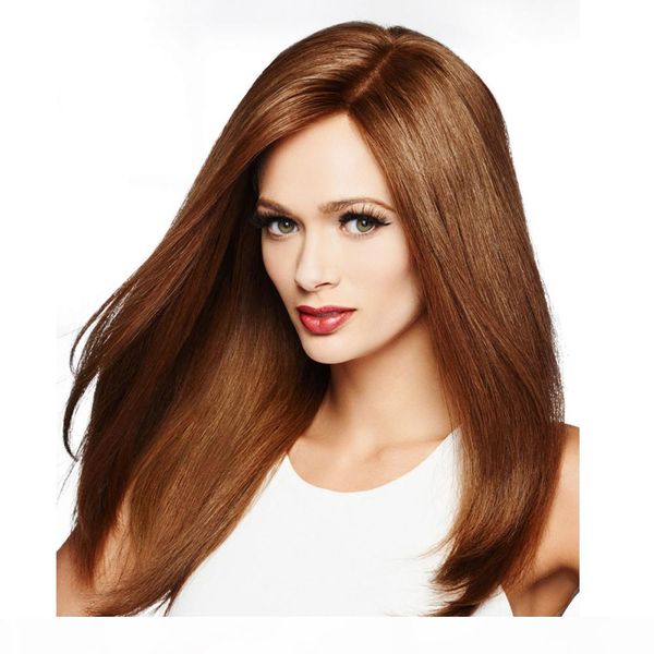 

6# glueless full lace human wigs with baby hair 150 density brazilians brown straight pre plucked lace front human hair wig, Black;brown
