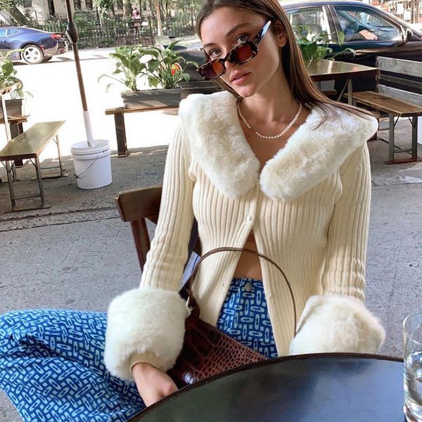 

2021 new sweet mesh coat for women fur turtlenecks fine autumn shirts in fashionable street style bottom co0i, White;black