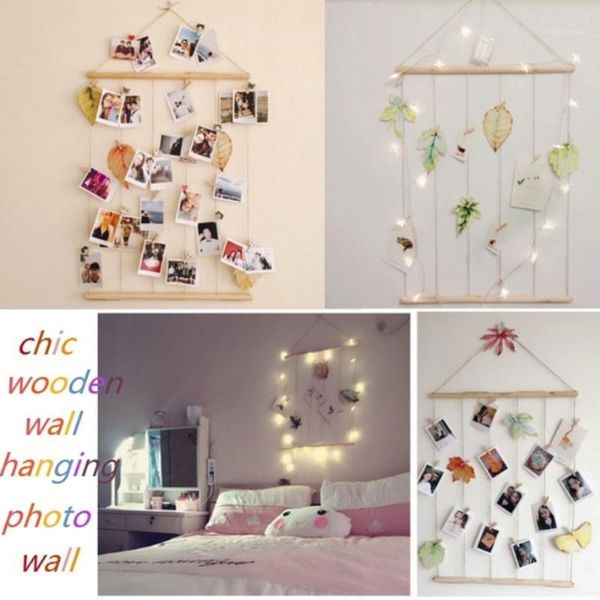 

p decoration p frame picture collection hand-made wooden cotton rope hanging ornament postcard family lanyard1