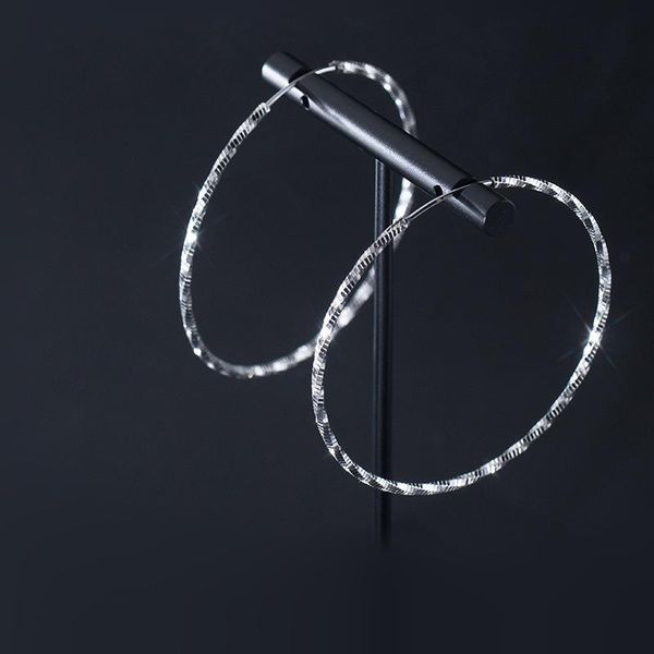 

hoop & huggie trendy 100% 925 sterling silver big round circle ear ring earings classic hoops earrings for women fine jewelry, Golden;silver