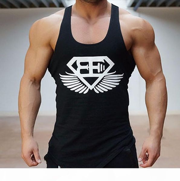 

the gym vest men stringer loa bodybuilding muscle sport shirt vest cotton sweatshirt body engineers plus size, White;black