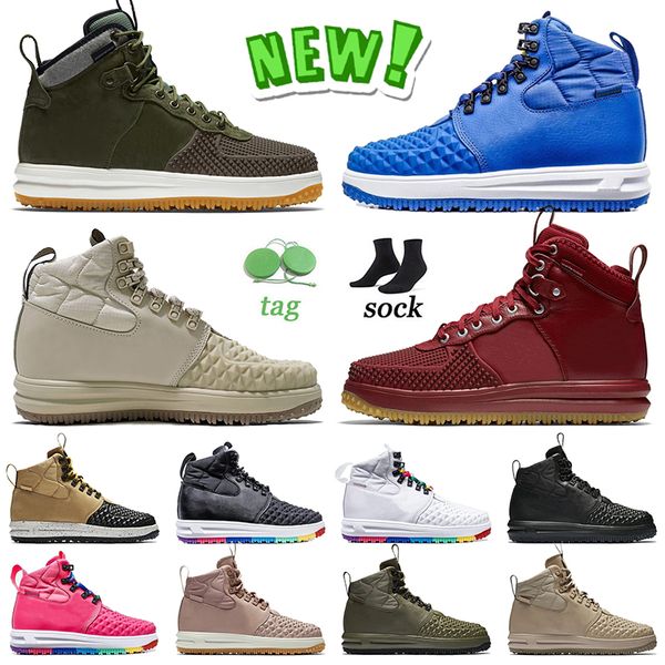 

designer lunar 1 duckboot running shoes mens women platform medium olive gum blue linen team red metallic gold black multi-color particle pi