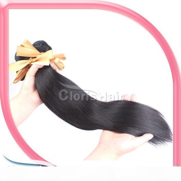 

retail 1 bundle straight weft brazilian virgin human hair weave unprocessed silky straight hair extensions 3.5oz pcs healthy end, Black