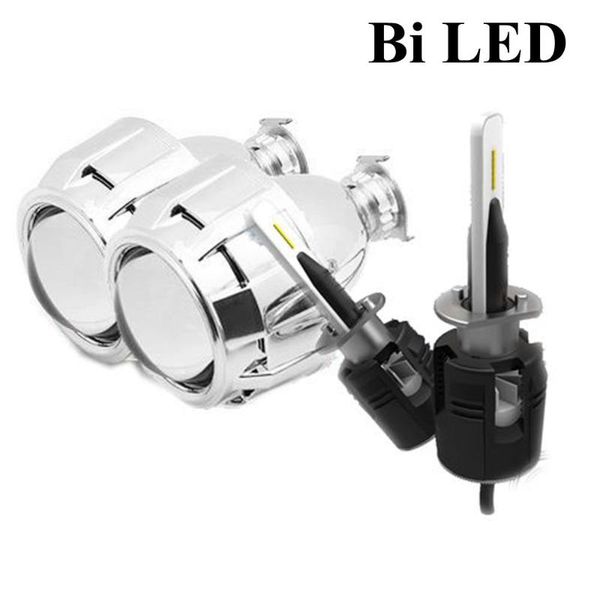 

2.5inch bi led projector lens with shrouds h1 h4 h7 motorcycle car hid projector lens headlight headlamp car styling