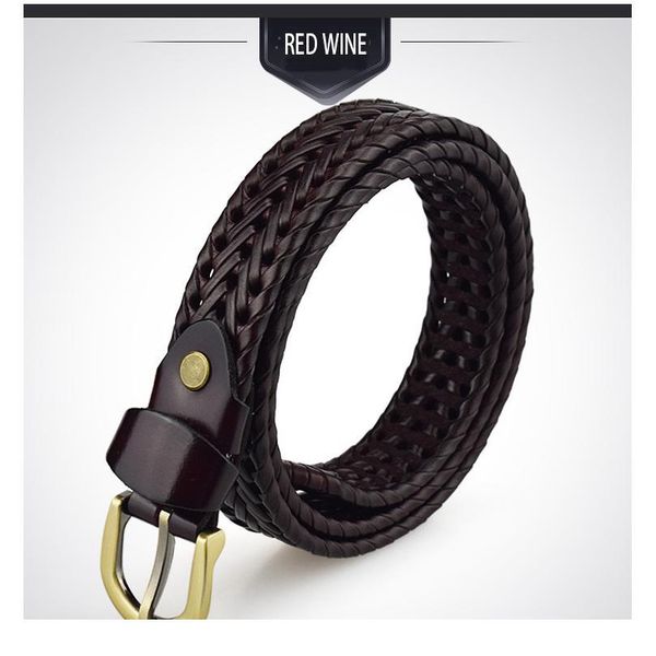 

dinisiton weaving belt designer genuine leather belts for women woven thin female strap ladies braided belts woman jllqsk, Black;brown