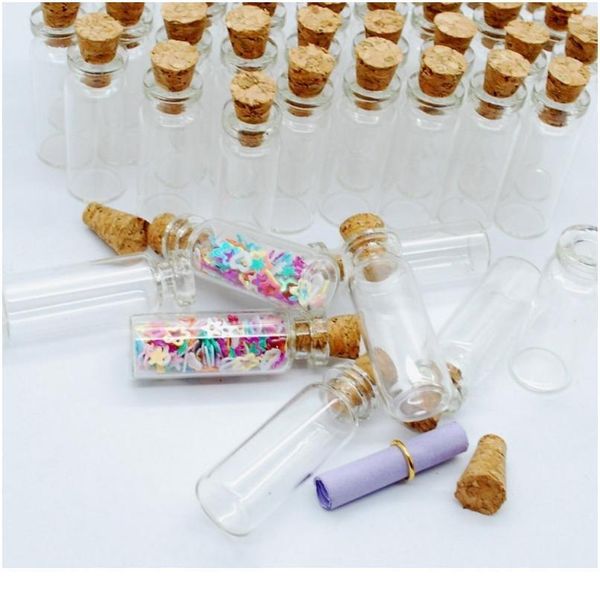 

10pcs mini glass bottles clear drifting bottles christmas small wishing bottles with cork sers for wedding birthd bbyhkb