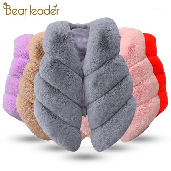 

girls fur outerwear 2020 new autumn&winter fashion bear leader thick warm faux fur environmentally friendly ur colorful vest1, Blue