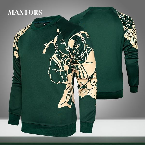 

men hoodies spring autumn long sleeve pattern printing sweatshirts casual mens streetwear hoody pullover male tracksuit clothing 201127, Black