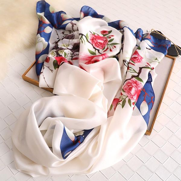 

2020 winter scarf lady silk shawl warm bufanda fashion female bandana soft stoles head wrap women foulard print scarves new wmtonc bdesybag, Blue;gray