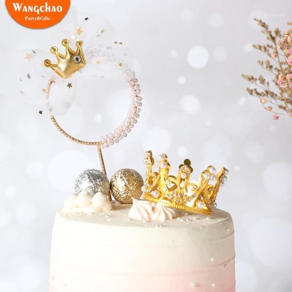 

other festive & party supplies iron garland pearl bow crown happy birthday cake er prince princess theme wedding decoration kids favors