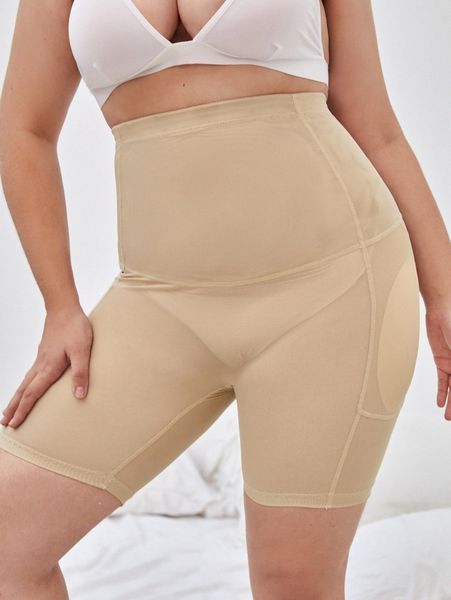 

plus plain shapewear shorts f1dq#, Black;white