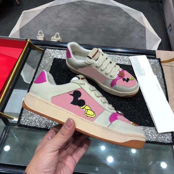 

fashion real leather handmade multicolor gradient technical sneakers men women famous shoes trainers 51, Black