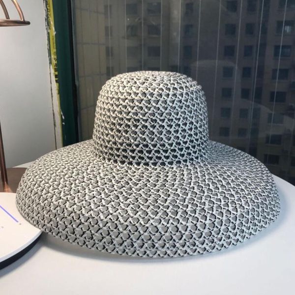 

beach retro big vintage travel dome women sun hat holiday wide brim ladies round casual visor summer sea, Blue;gray