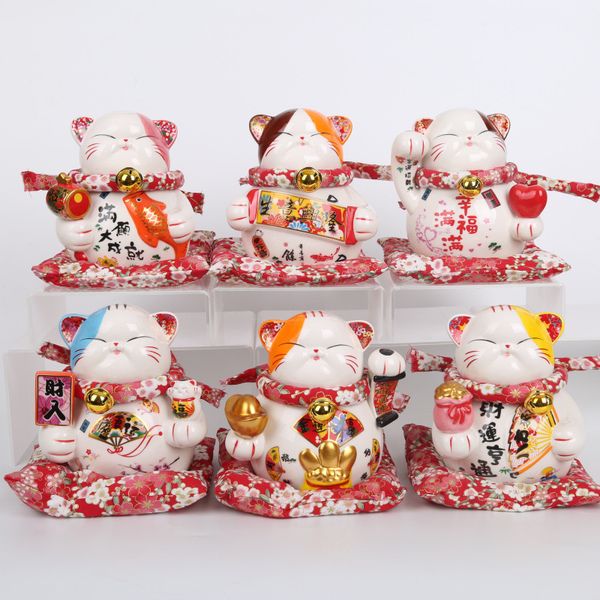 

7-inch ceramic lucky cat fortune cat counter display piggy bank saving pot shop opening gift home decoration