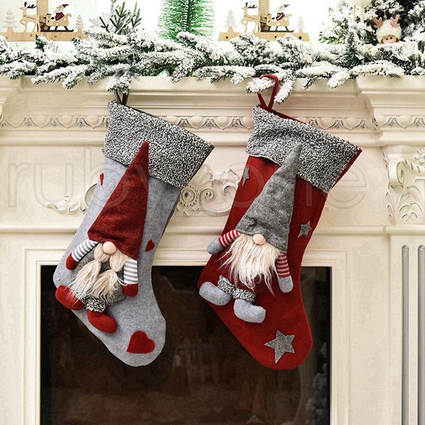 

gift xmas stockings doll socks santa claus bag cute tree ornaments party christmas decorations rra3458 gnt4