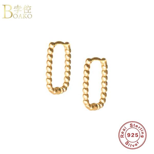 

BOAKO Gold Drop Earring 925 Sterling Silver Earrings For Women Pendiente Piercing Ohrringe Bead Earing Luxury Fine Jewelry Aros