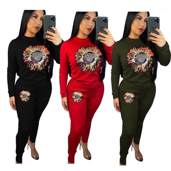 

adfvat colorful irregular geometric printing casual sweatsuit women autumn winter long sleeve warm hoodies two piece set ts9901, White
