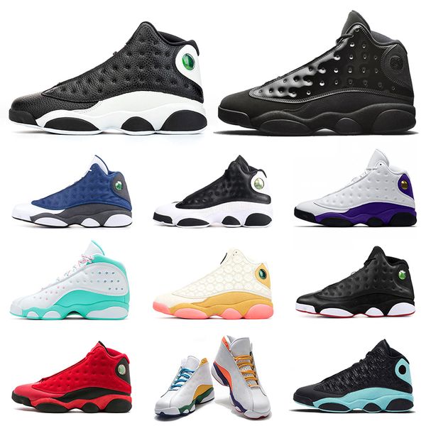 

13 men jumpman women basketball shoes 13s dirty bred rivals playground cap and gown black cat women sports sneakers mens trainer 5.5-13, White;red