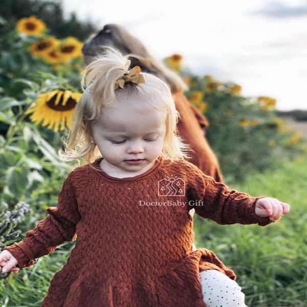 

2021 spring new kids girls 2-pcs sets sweater knitted ruffles pants fashion children clothes outfits e8002, White