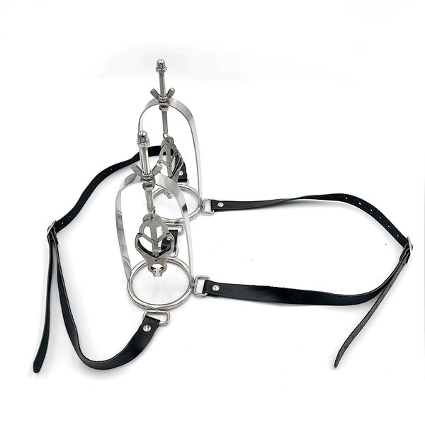 Bondage in pelle femminile in acciaio inossidabile regolabile gioco di tortura Morsetti in metallo Clip per capezzoli seno BDSM Restraint Fetish giocattolo sexy