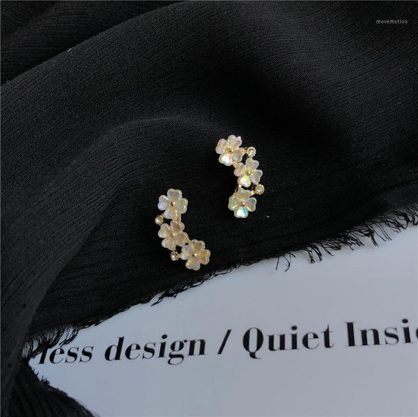 

lexie diary 2020 new s925 silver plated stub sweet flower earrings for women accessories jewelry1, Golden;silver