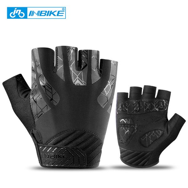 

inbike half finger cycling summer mtb bike reflective men women fitness bicycle anti-shock sports gloves 201019, Blue;gray