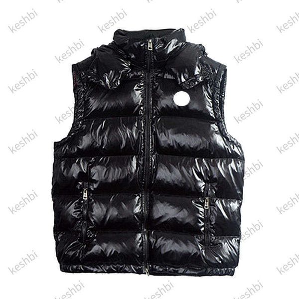

winter down jacket vests men women casual waistcoat hoodies padded coats, Black;white