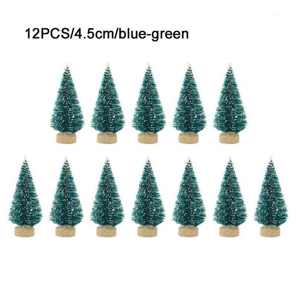 

12-piece mini christmas tree sisal silk cedar - decoration small christmas tree - gold silver blue green white mini1