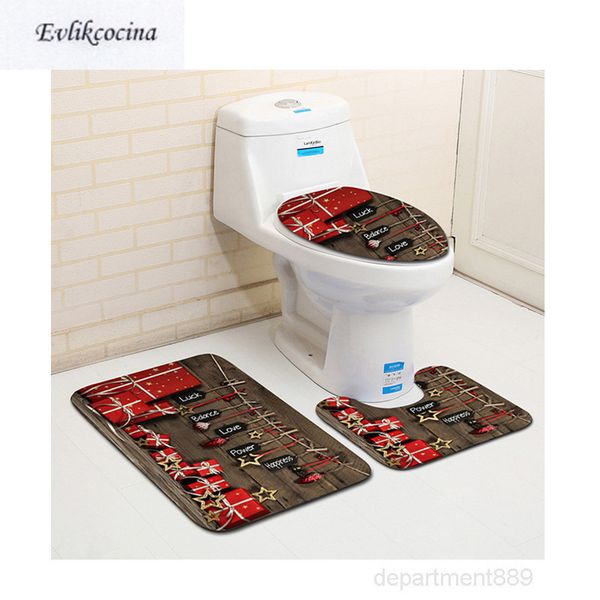 

a-new design 3 pcs christmas gifts bath mats anti slip bathroom mat set tapete banheiro washable toilet rugs alfombra bano