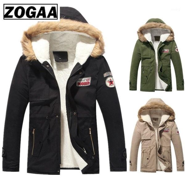 

zogaa new autumn winter coat thick warm jacket men's and women cotton hooded korean plus velvet couple cotton parkas coat1, Black