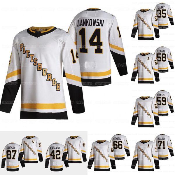 

14 mark jankowski pittsburgh penguins 2021 reverse retro sidney crosby jake guentzel kris letang kapanen tristan jarry malkin varone tanev, Black;red
