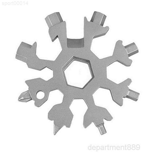

18 in 1 camp key ring pocket tool multifunction hike keyring multipurposer survive outdoor openers snowflake multi spanne hex wrench owf2358